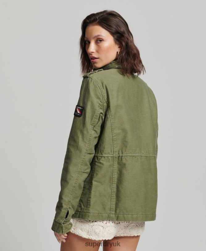 Rookie Borg Lined Military Jacket Women Khaki Clothing Superdry 66N8N5416