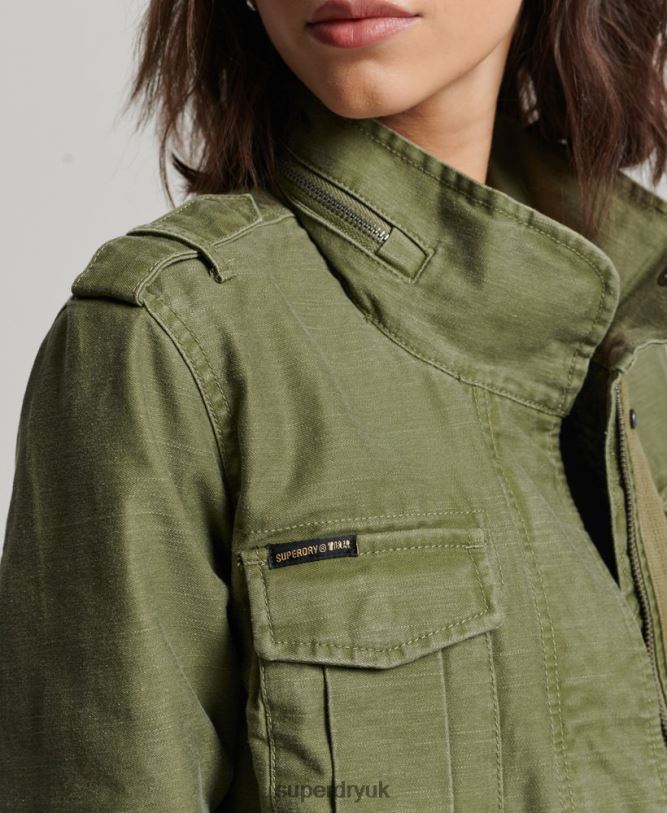 Rookie Borg Lined Military Jacket Women Khaki Clothing Superdry 66N8N5416