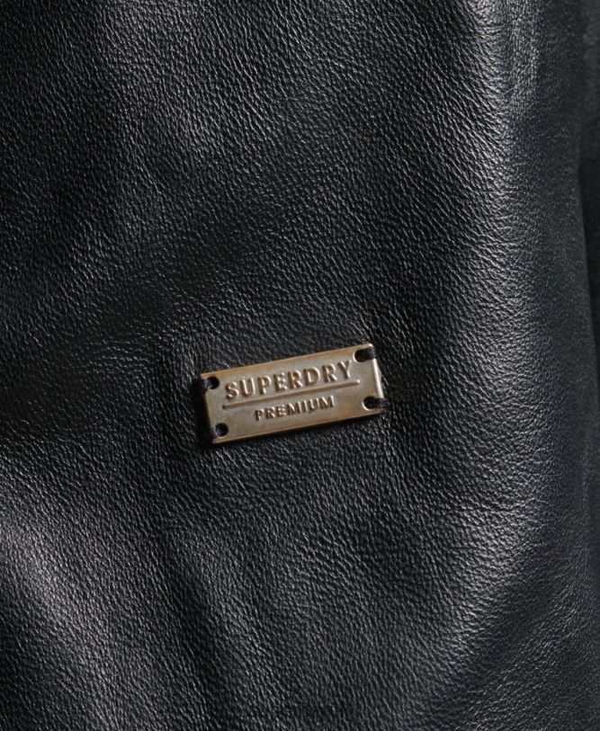 Rylee Leather Biker Jacket Women Black Clothing Superdry 66N8N3735