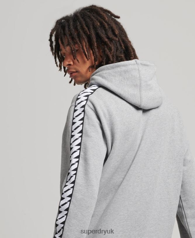 S Logo Tape Hoodie Men Grey Clothing Superdry 66N8N760