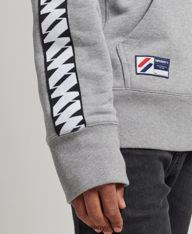 S Logo Tape Hoodie Men Grey Clothing Superdry 66N8N760