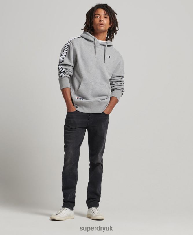 S Logo Tape Hoodie Men Grey Clothing Superdry 66N8N760