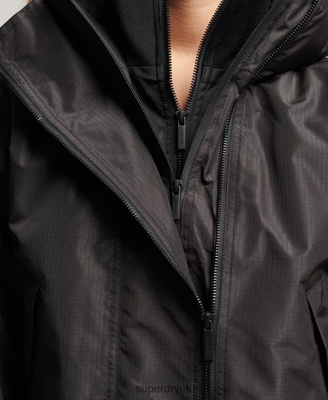 SD-Windcheater Jacket Women Black Clothing Superdry 66N8N3557