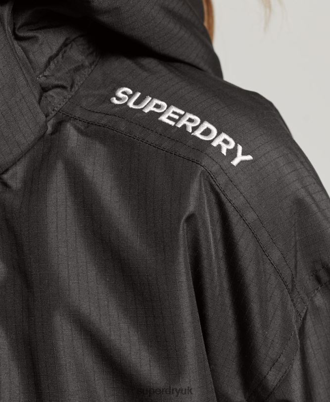 SD-Windcheater Jacket Women Black Clothing Superdry 66N8N3557