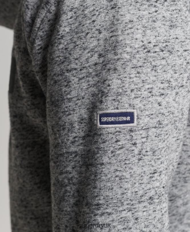 Script Style College Zip Hoodie Men Light Grey Clothing Superdry 66N8N892