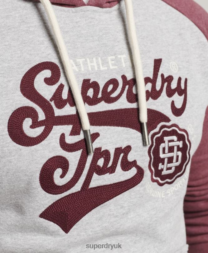 Scripted College Hoodie Men Grey Clothing Superdry 66N8N880
