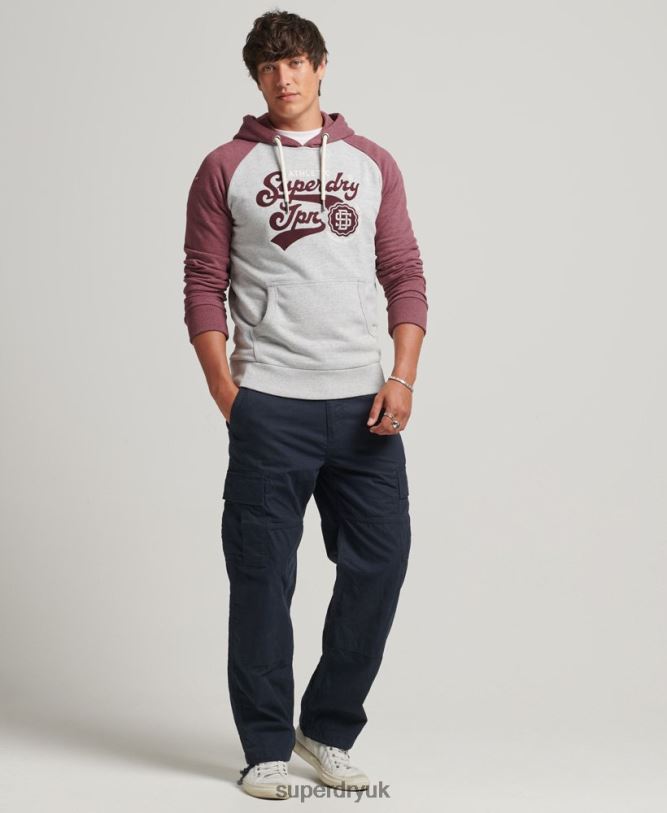 Scripted College Hoodie Men Grey Clothing Superdry 66N8N880