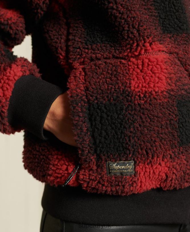 Sherpa Bomber Jacket Women Red Clothing Superdry 66N8N5484