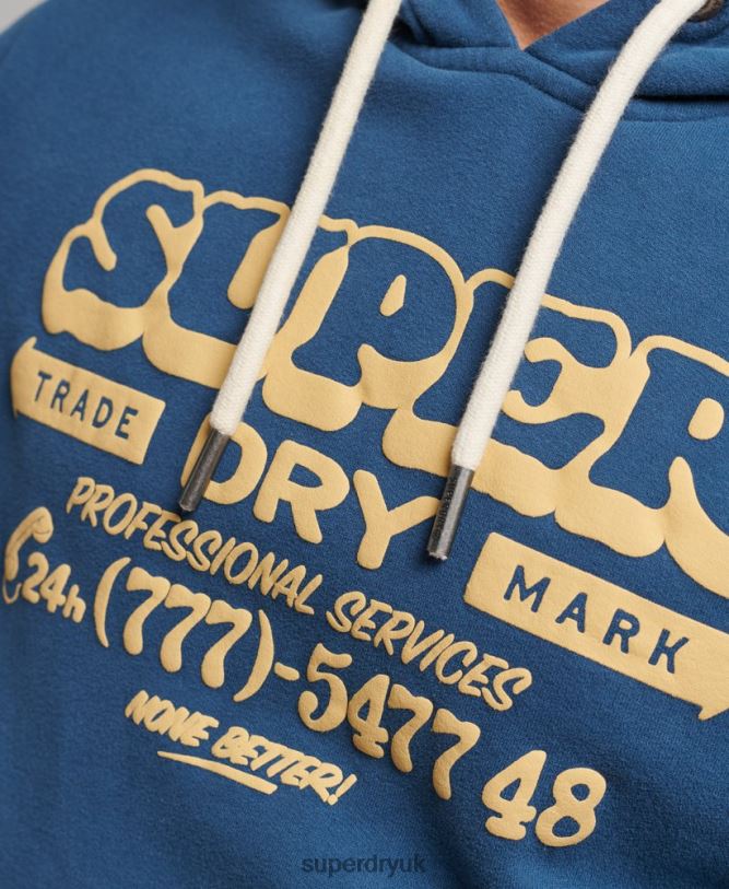 Sign Writer Hoodie Men Blue Clothing Superdry 66N8N5107
