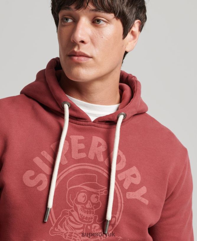 Sign Writer Hoodie Men Red Clothing Superdry 66N8N5137