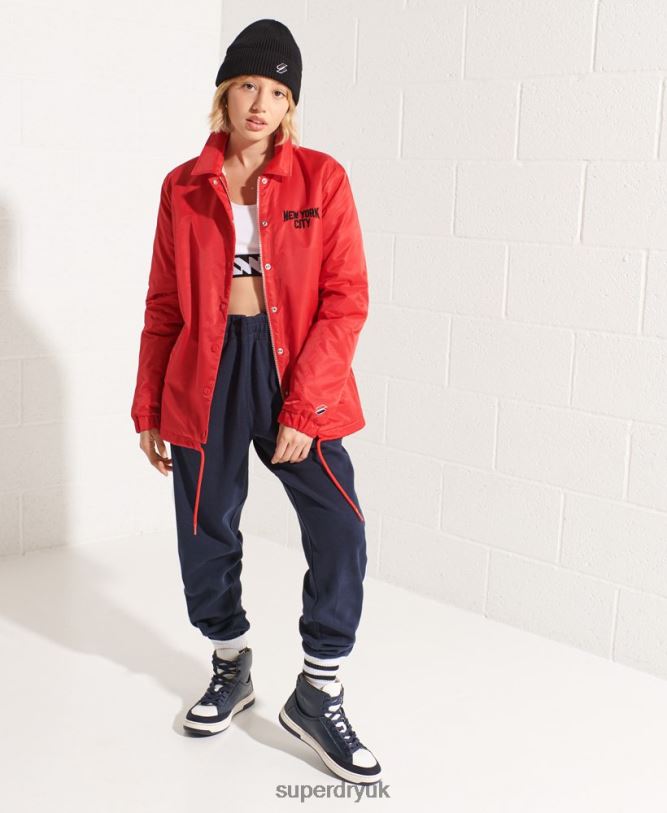 Snap Coach Jacket Women Red Clothing Superdry 66N8N5733
