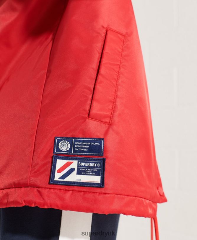 Snap Coach Jacket Women Red Clothing Superdry 66N8N5733