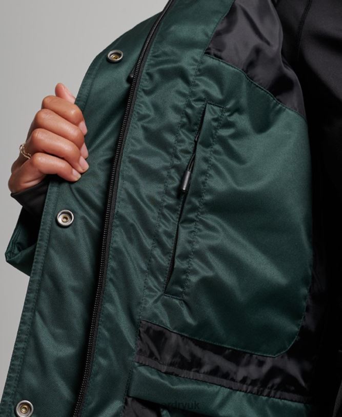 Snow Luxe Puffer Jacket Women Green Clothing Superdry 66N8N3680