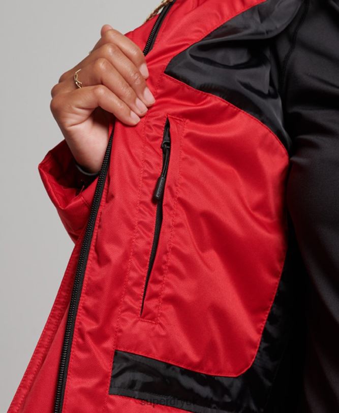 Snow Luxe Puffer Jacket Women Red Clothing Superdry 66N8N3566