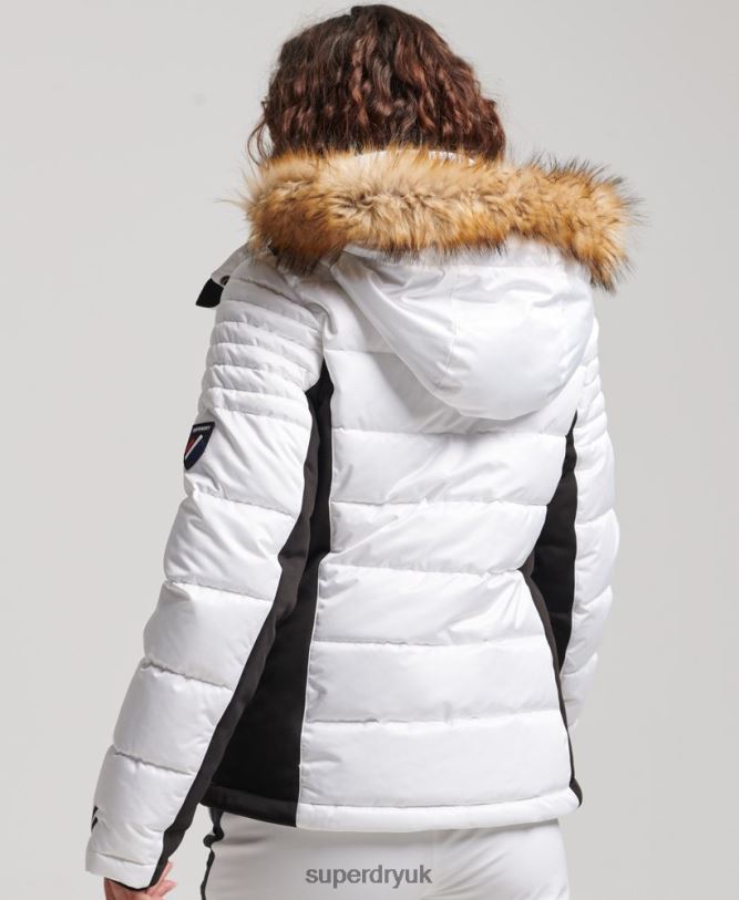 Snow Luxe Puffer Jacket Women White Clothing Superdry 66N8N3567