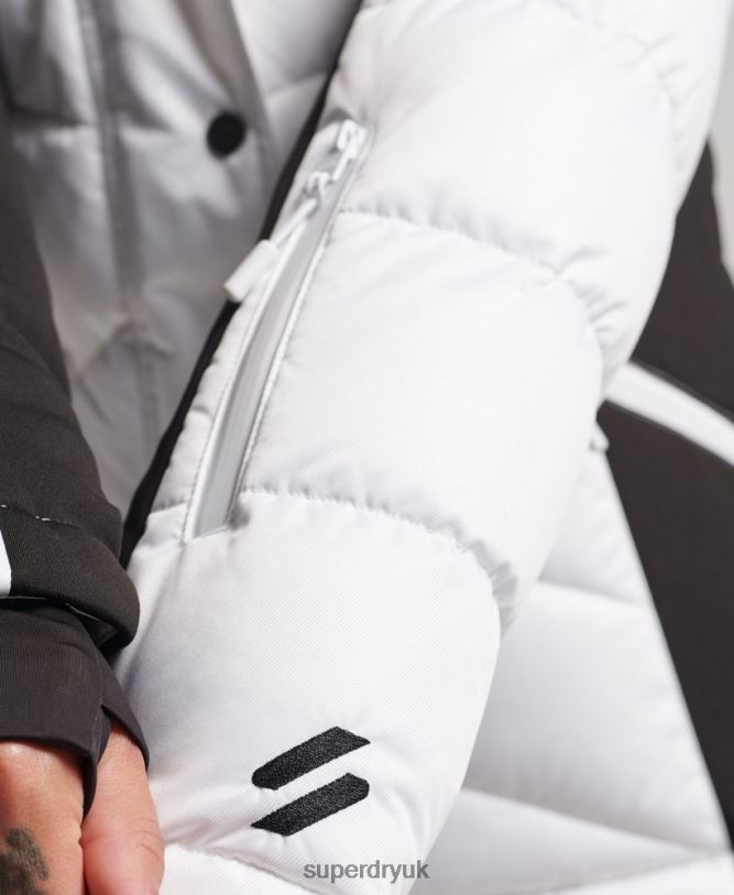 Snow Luxe Puffer Jacket Women White Clothing Superdry 66N8N3567