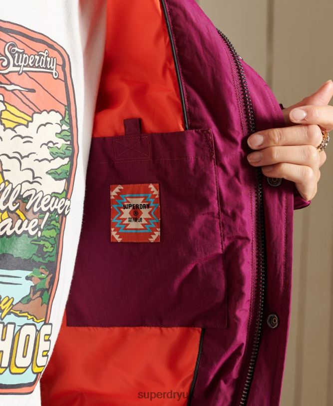 Source Retro Puffer Jacket Women Purple Clothing Superdry 66N8N5587