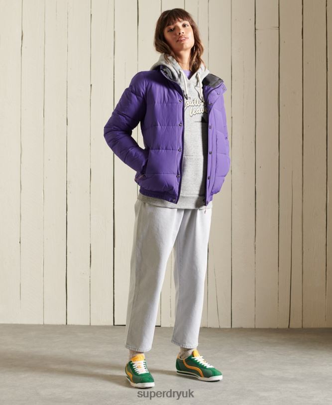 Source Retro Puffer Jacket Women Purple Clothing Superdry 66N8N5621