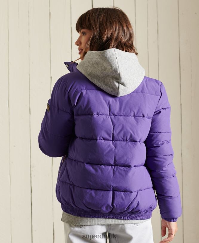 Source Retro Puffer Jacket Women Purple Clothing Superdry 66N8N5621