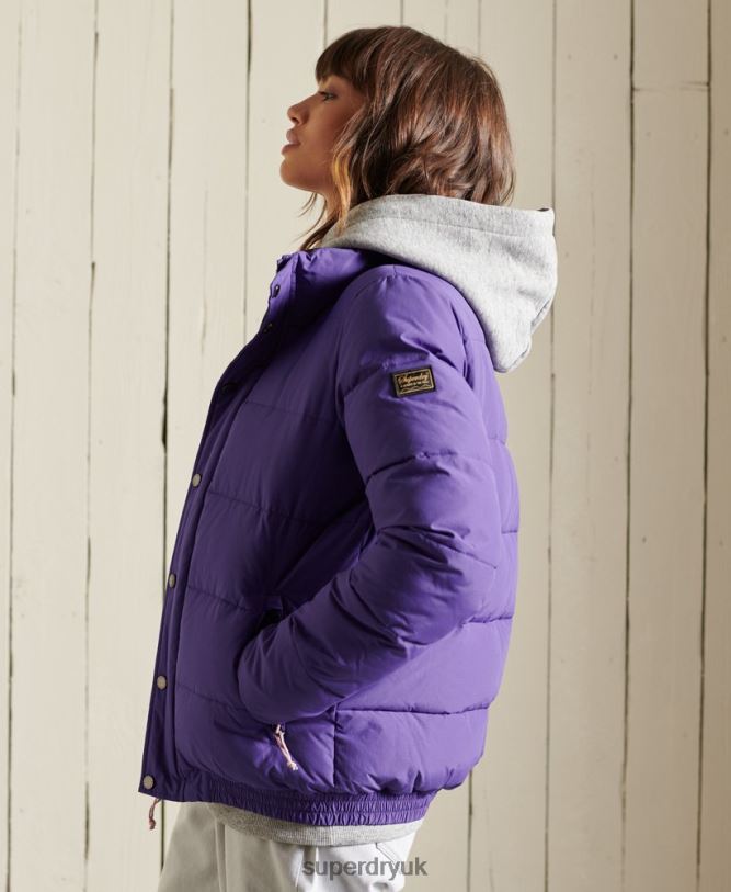 Source Retro Puffer Jacket Women Purple Clothing Superdry 66N8N5621
