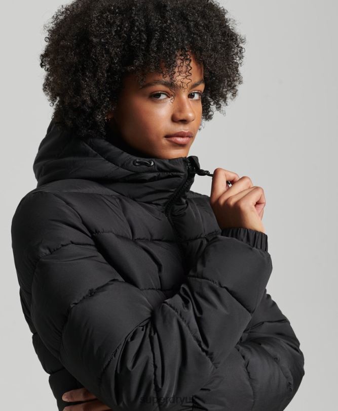 Spirit Sports Puffer Women Black Clothing Superdry 66N8N5450