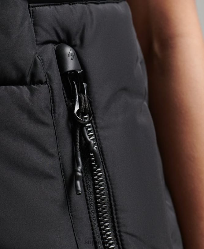 Sports Puffer Oversized Gilet Women Black Clothing Superdry 66N8N3851