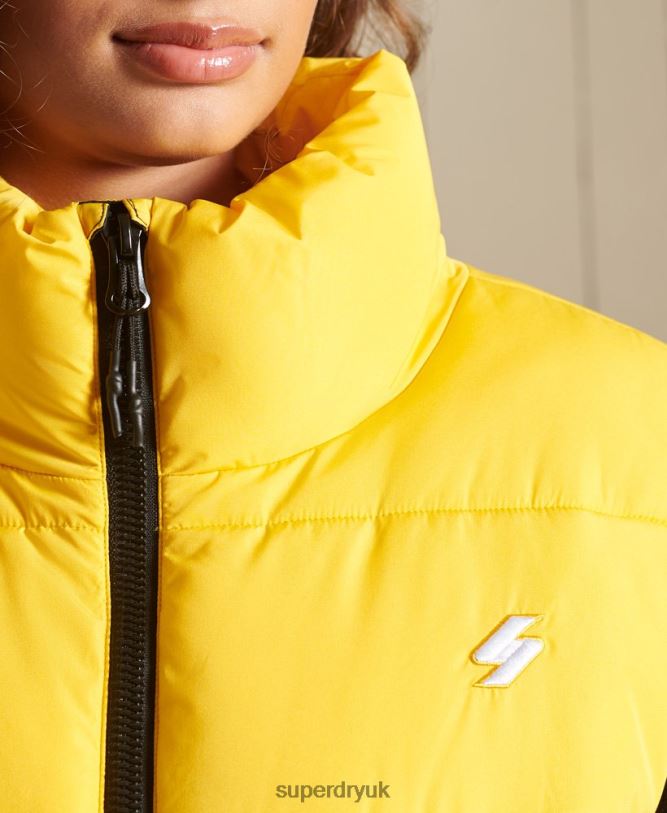 Sports Puffer Oversized Gilet Women Yellow Clothing Superdry 66N8N5565
