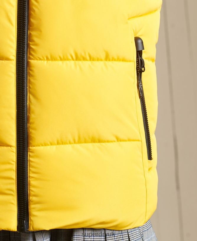 Sports Puffer Oversized Gilet Women Yellow Clothing Superdry 66N8N5565