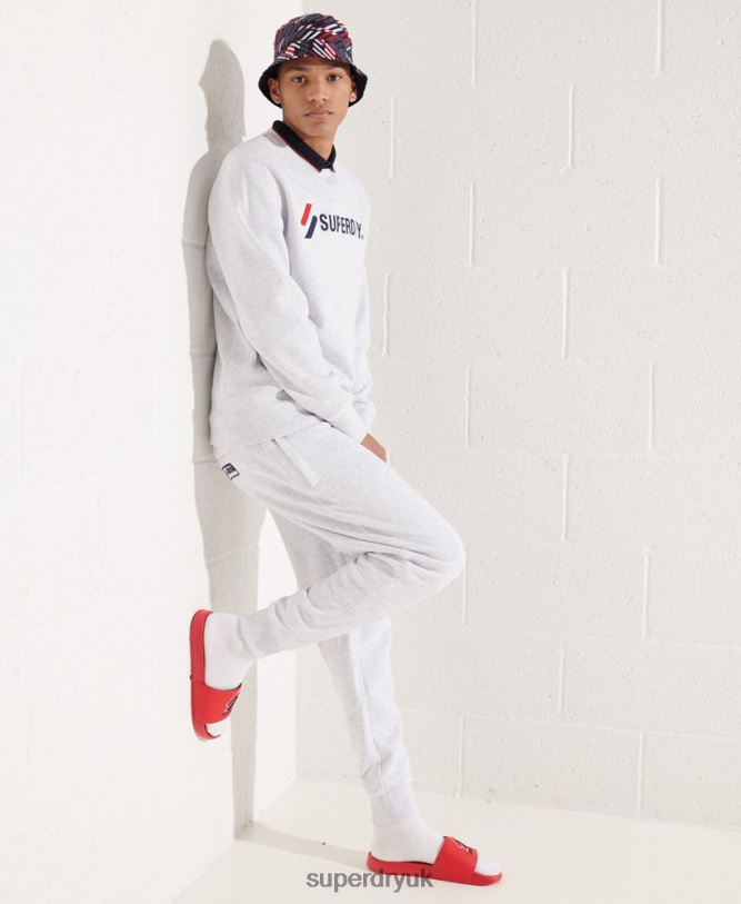 Sportstyle Applique Sweatshirt Men Light Grey Clothing Superdry 66N8N5108