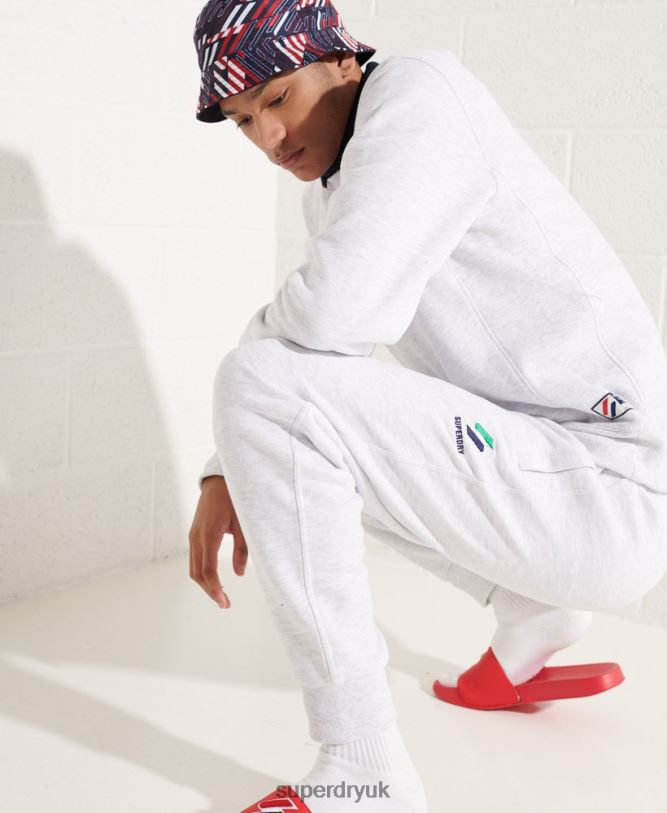 Sportstyle Applique Sweatshirt Men Light Grey Clothing Superdry 66N8N5108