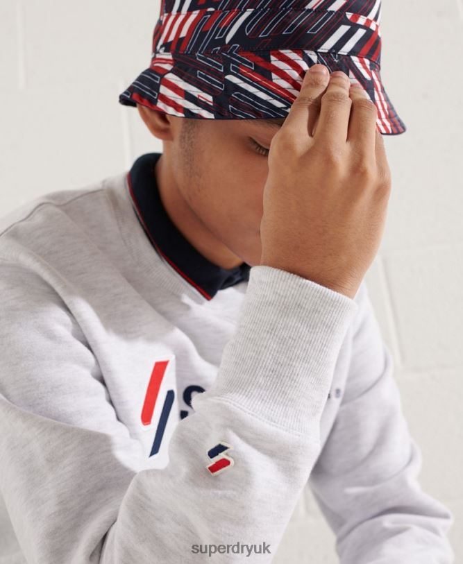 Sportstyle Applique Sweatshirt Men Light Grey Clothing Superdry 66N8N5108