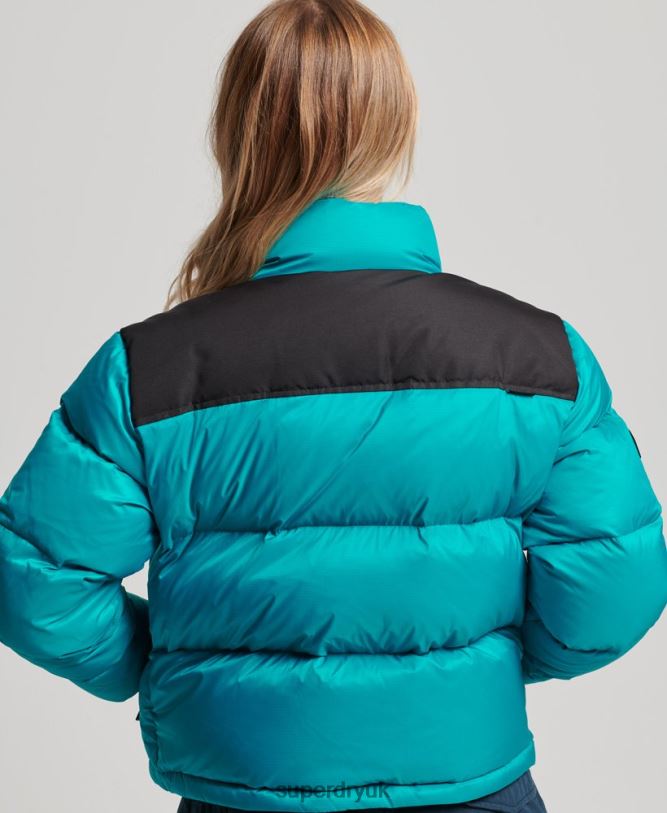 Sportstyle Code Puffer Jacket Women Green Clothing Superdry 66N8N5631