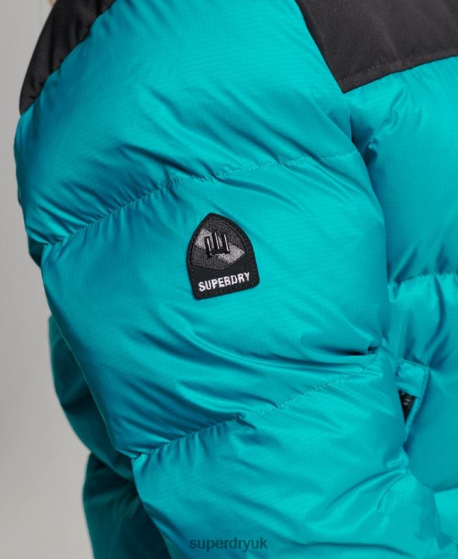 Sportstyle Code Puffer Jacket Women Green Clothing Superdry 66N8N5631