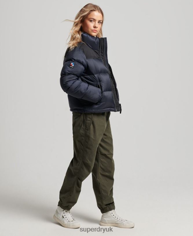 Sportstyle Code Puffer Jacket Women Navy Clothing Superdry 66N8N5507