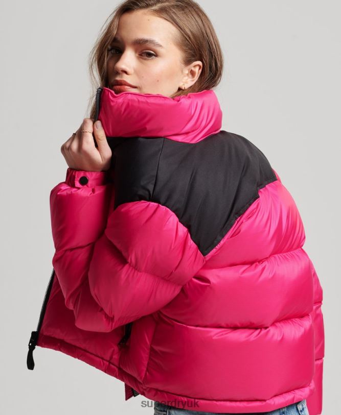 Sportstyle Code Puffer Jacket Women Pink Clothing Superdry 66N8N5491