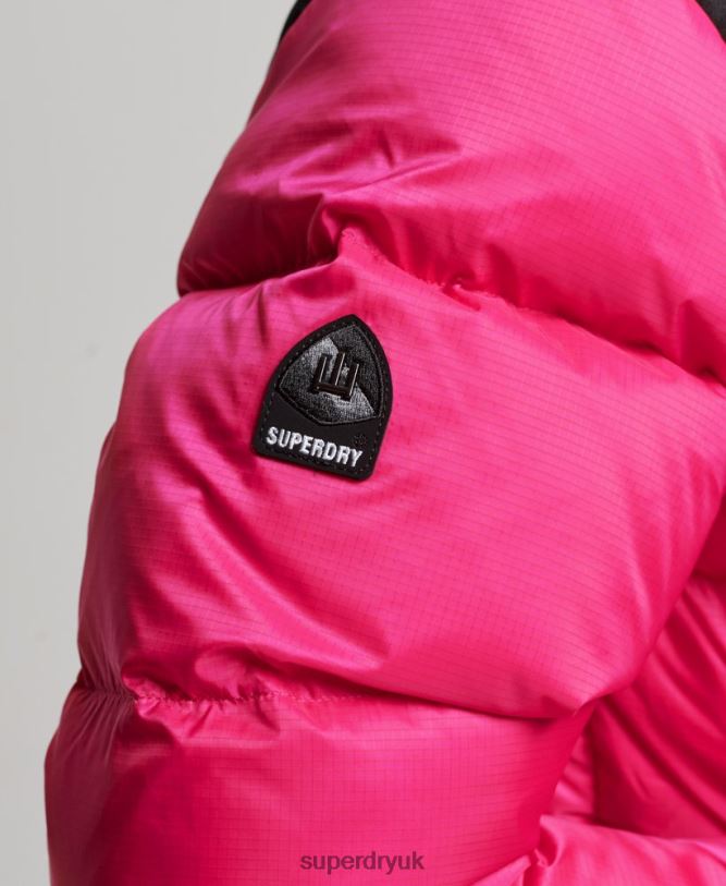 Sportstyle Code Puffer Jacket Women Pink Clothing Superdry 66N8N5491