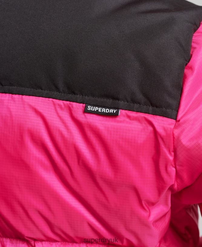 Sportstyle Code Puffer Jacket Women Pink Clothing Superdry 66N8N5491