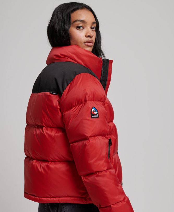 Sportstyle Code Puffer Jacket Women Red Clothing Superdry 66N8N5524