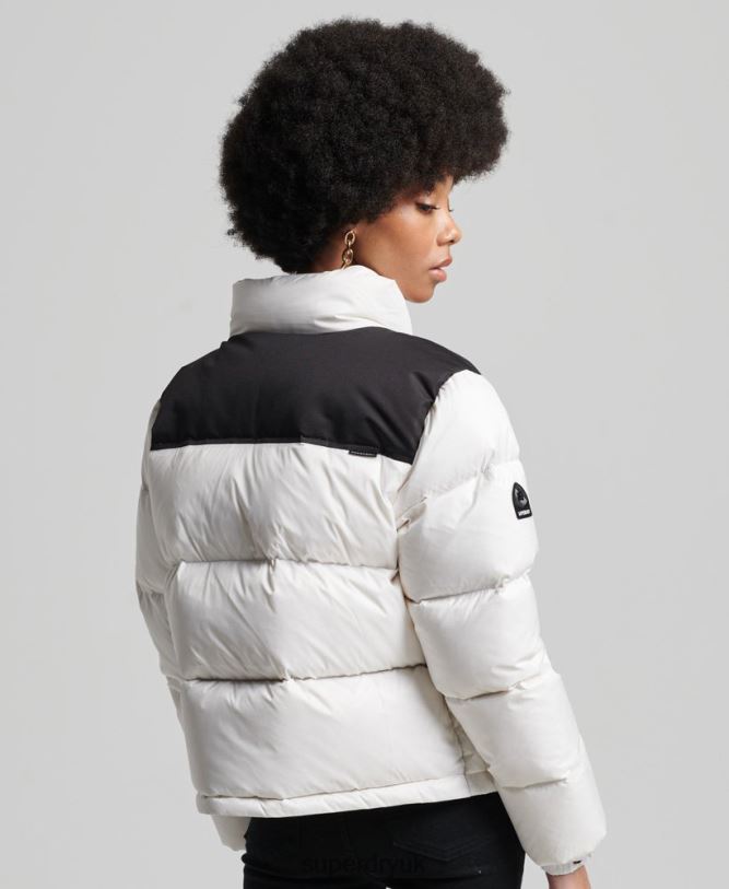 Sportstyle Code Puffer Jacket Women White Clothing Superdry 66N8N5579