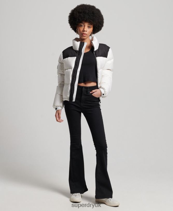 Sportstyle Code Puffer Jacket Women White Clothing Superdry 66N8N5579