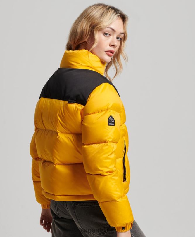 Sportstyle Code Puffer Jacket Women Yellow Clothing Superdry 66N8N5511