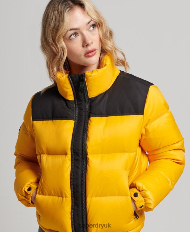 Sportstyle Code Puffer Jacket Women Yellow Clothing Superdry 66N8N5511