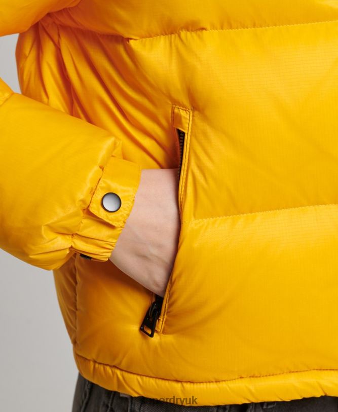 Sportstyle Code Puffer Jacket Women Yellow Clothing Superdry 66N8N5511