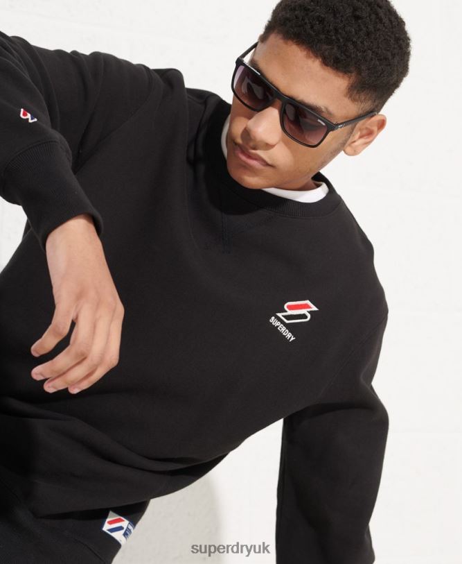 Sportstyle Essential Crew Neck Sweatshirt Men Black Clothing Superdry 66N8N814