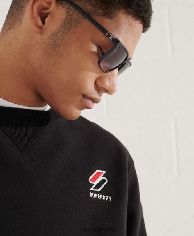 Sportstyle Essential Crew Neck Sweatshirt Men Black Clothing Superdry 66N8N814