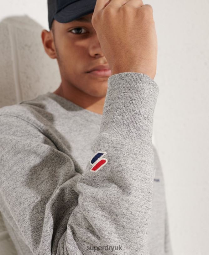 Sportstyle Essential Crew Neck Sweatshirt Men Light Grey Clothing Superdry 66N8N799