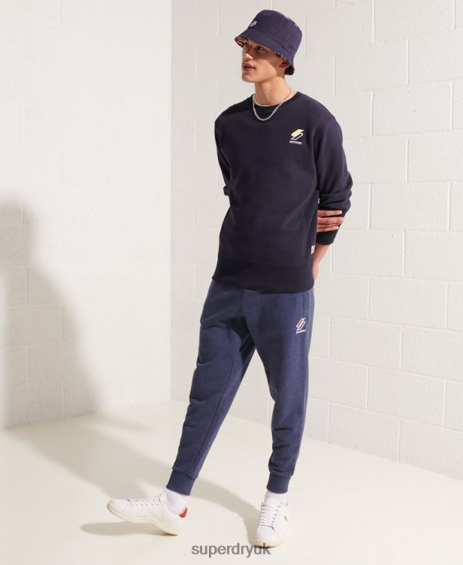 Sportstyle Essential Crew Neck Sweatshirt Men Navy Clothing Superdry 66N8N5209