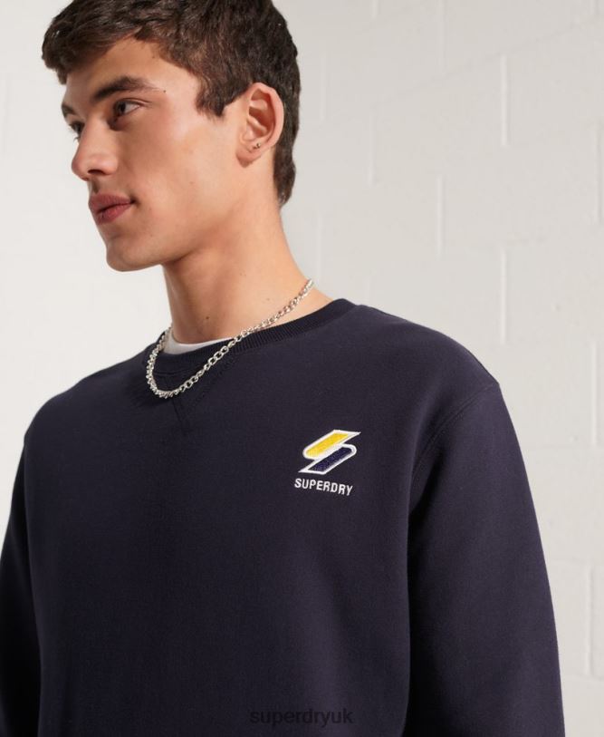 Sportstyle Essential Crew Neck Sweatshirt Men Navy Clothing Superdry 66N8N5209