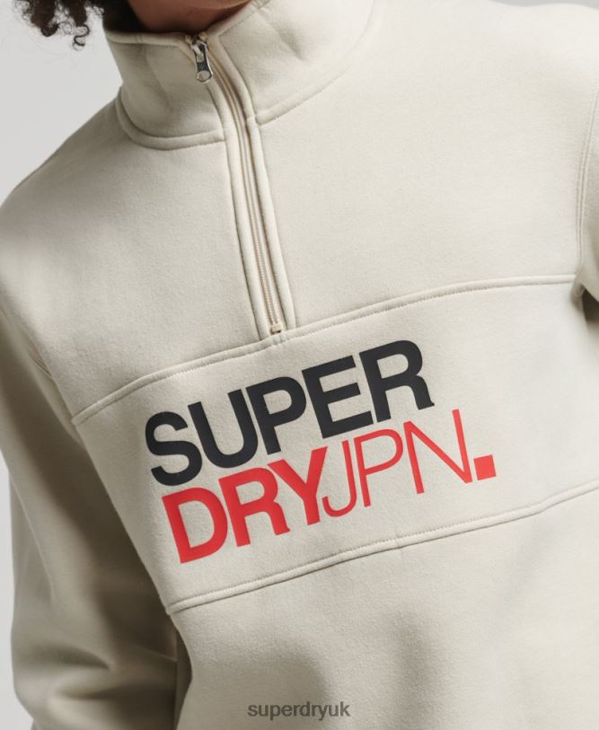 Sportswear Half Zip Sweatshirt Men Beige Clothing Superdry 66N8N726