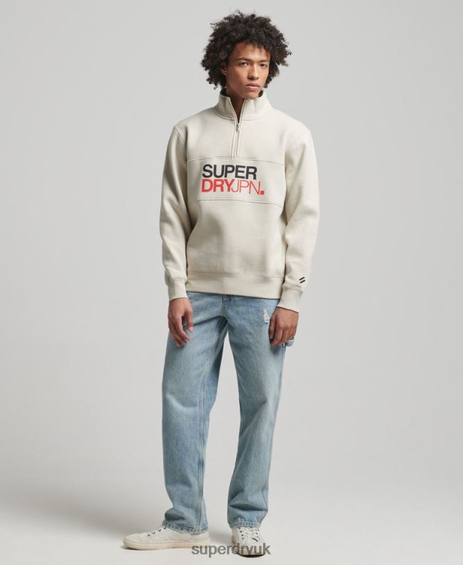 Sportswear Half Zip Sweatshirt Men Beige Clothing Superdry 66N8N726